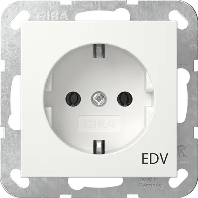 Produktbild von GIRA 445803 SCHUKO-Steckdose Aufdruck EDV System 55 Reinweiß glänzend