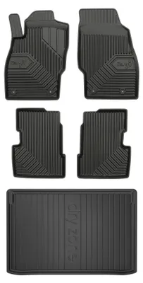 Produktbild von Gummimatten + Kofferraumwanne für Opel Corsa E 2014-2019 (Schrägheck, unterer Ladeboden) – Schwarz, passgenau – Wielganizator