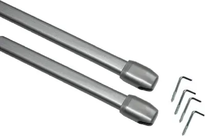 Produktbild von Verlängerbare Gardinenstangen aus Nickel, 2er Set
