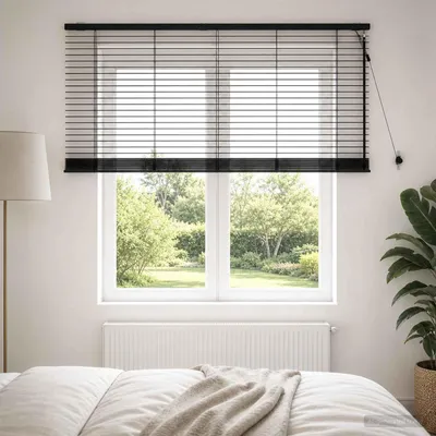 Produktbild von Venezianische Jalousie Schwarz 160 x 130 cm 35 mm