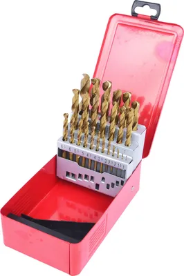 Zdjęcie produktu dla KS Tools 330.4613, Wiertarka, Zestaw wierteł, Reguła prawej dłoni, Metal, Plastik, Drewno, 130°, Stal szybkotnąca pokryta tytanem (HSS-TiN)