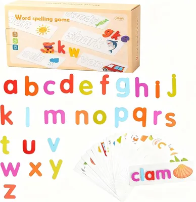 Produktbild von 1 Set Buchstabenspielzeug 27 Doppelseitige Wörterkarten 52 Buchstaben Montessori Spielzeug Ab 3 Jahre Kinder Lernen Englisches Alphabet Wörterspiel