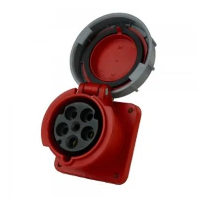 Image de Prise encastrée droite POWER TWIST 63A 3P+Z+N 400V 100x100mm IP67