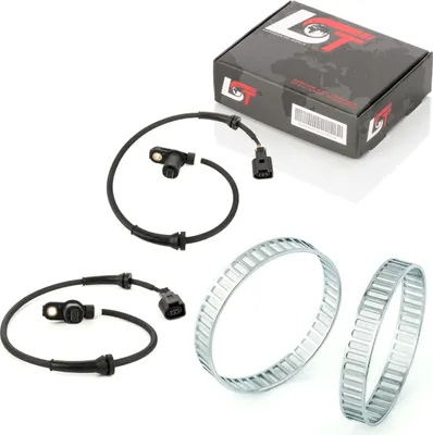 Produktbild von 2x ABS-Sensor und ABS-Ring Set Vorderachse 48 Löcher für FORD SEAT VW bis 03/00