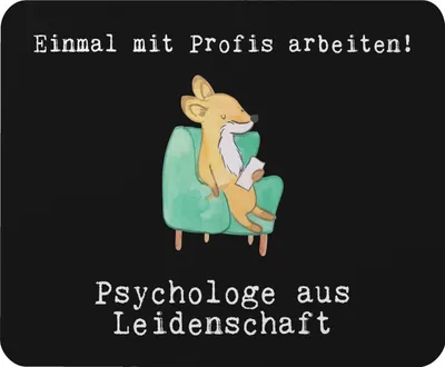 Produktbild von Mr. & Mrs. Panda Mauspad Psychologe Leidenschaft - Schwarz - Geschenk, Mouse Pad, Studium, pc mousepad, Therapeut, laptop, mousematte