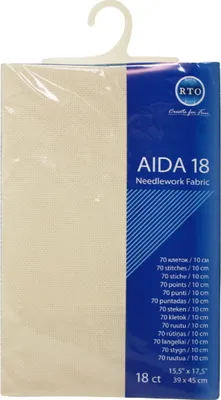 Zdjęcie produktu dla RTO Aida przycięta na wymiar, 18ct, ecru ciemny, 39x45cm