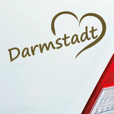 Produktbild von Auto Aufkleber Darmstadt Herz Stadt City Liebe Love Heart 15x8 cm Gold Sticker Heckscheibenaufkleber
