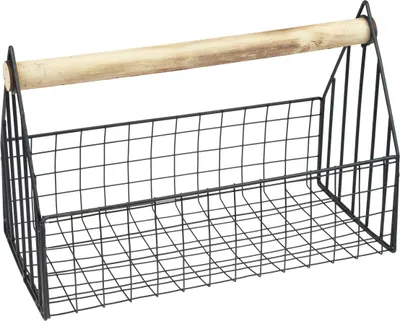 Produktbild von Drahtkorb Schwarz Metall Pflanz & Dekokorb Hausform