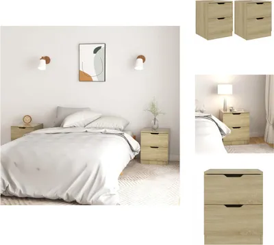 Produktbild von vidaXL Nachttische 2 Stk. Sonoma-Eiche 40x40x50 cm Spanplatte -  Nachttische