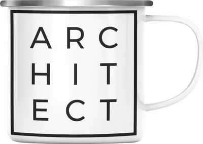 Produktbild von Trendation - Architekt Geschenke Emaille Tasse Lustig Emaille Emaille Tasse mit Spruch Architektur Architekten Geschenkidee Spruch Sprüche Lustige Emaille Tasse (Silber)