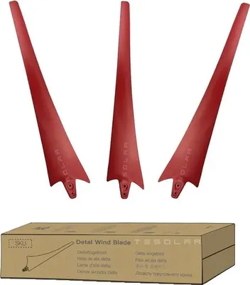 Obrázek produktu pro Lopatky větrné turbíny, vysoce pevná uhlíková vlákna, nylon, červené lopatky, 3 kusy