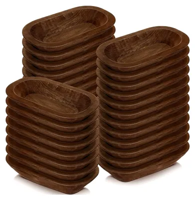 Produktbild von 30 Teigschalen aus Holz, 21,6 cm, rustikale Schalen für Hochzeit, DIY, Kerzen, Basteln, Bauernhaus, Obst, Dekoration