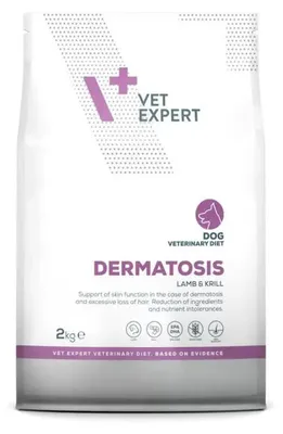 Produktbild von VET EXPERT Veterinary Diet Dermatosis Dog Lamb & Krill - Trockenfutter für Hunde - 2 kg