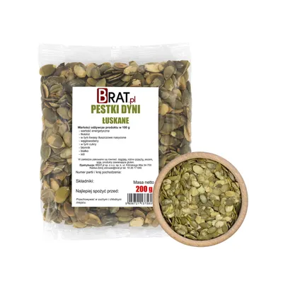 Zdjęcie produktu dla Pestki dyni 200g Brat.pl