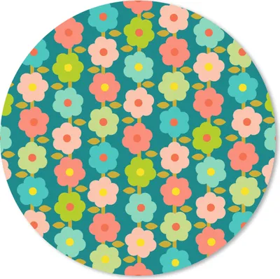 Produktbild von MuchoWow® Mauspad Mousepad Muster - Blumen - Retro - 1970er Jahre 30x30 cm - Mousepads - Maus Mat - Pad - Mausunterlage - Tischunterlage - Schreibtischmatten