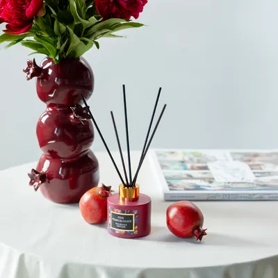 Produktbild von Raumduft Diffusor Granatapfel Duftstäbchen Glas 75ml – Aromatherapie für Zuhause