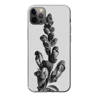 Produktbild von MuchoWow® Handyhülle Schutzhülle Hülle für iPhone 12 Pro Max Pflanze - Schwarz - Weiß - Abstrakt Silikon Softcase Handy Hülle - Hartschale