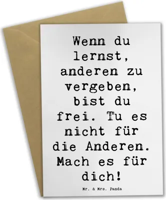 Produktbild von Mr. & Mrs. Panda neujahrskarte Spruch Vergebung Freiheit - Weiß - Geschenk, Grußkarte, weihnachtskarten, Motivation, glückwunschkarten, Klappkarte, Gefühl, Versöhnung
