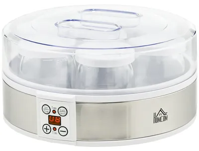 Produktbild von HOMCOM Joghurtbereiter Joghurtmaschine mit 48 Stunden Timer, 7 Gläser à 180 ml