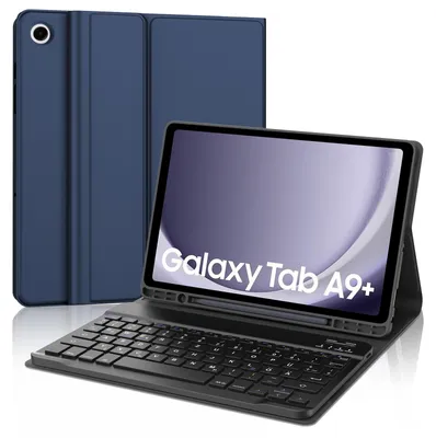 Produktbild von Hülle mit Tastatur für Galaxy Tab A9+ 11 Zoll 2023 Dunkelblau