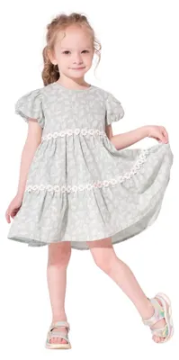Produktbild von Mädchenkleid – Größe 98 – Grün – 100% Baumwolle – Stylisch und perfekt für den Alltag