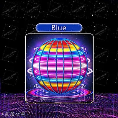 Image de Balle volante, Flying Spinner, Magic Hover, balle flottante, balle magique, balle enchantée, balle OVNI à LED, boomerang, drone jouet. Couleur : bleu