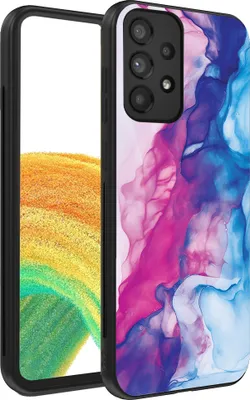 Produktbild von Smartphonica Telefon Fall geeignet für Samsung Galaxy A33 5G mit rosa blau Marmor Print - TPU Backcover Fall Rose blau Marmor Design