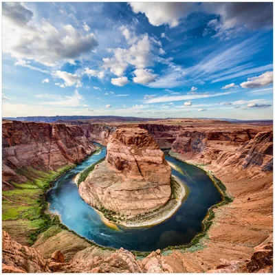 Produktbild von Wallario Premium Glasbild, freischwebende Optik, kräftige Farben, Größe 30 x 30 cm Motiv Grand Canyon