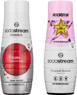 Zdjęcie produktu dla Syrop do SodaStream Cola bez cukru 440ml + Rockstar Tropical Guava Zero 440ml