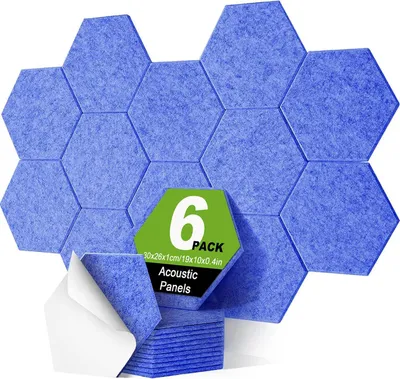 Obrázek produktu pro Akustické panely - zvuková izolace - 6 kusů - modrá - 30 x 26 x 1 cm