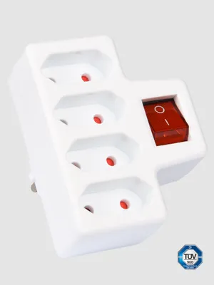 Produktbild von schaltbarer Steckdosenadapter "4-fach Euro"