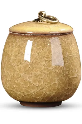 Zdjęcie produktu dla Luxe Mini Urn 170 ML - Ceramiczna urna dla zwierząt lub ludzi - Żółta - Urna dekoracyjna