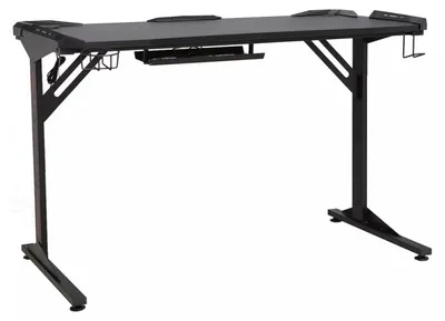 Image de Bureau gamer + porte gobelet et accroche casques "B-202" - Noir - L 120 x H 76 cm