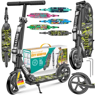 Produktbild von KESSER® Scooter City Roller Kinderroller bis 100kg mit Hinterradbremse, klappbar