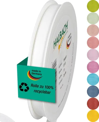 Geschenkband 10 mm x 25 m, Polyester, Weiß