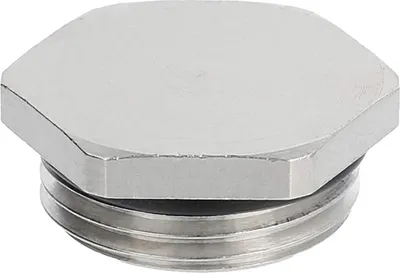 Productafbeelding van WISKA Blindplug M20x1,5 MBS-M20, zeshoekig, inclusief O-ring, messing (CuZn), vernikkeld, schroefdraadlengte 6,0 mm - 1 stuk