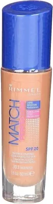 Immagine prodotto di Rimmel Match Perfection, fondotinta, flacone con pompa, texture liquida, adatto a tutti i tipi di pelle, effetto levigante, tonalità calda, "True Nude"