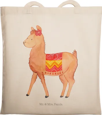 Produktbild von Mr. & Mrs. Panda Jutebeutel Alpaka Stolz - Transparent - Geschenk, Laptoptasche, Tasche, Uni, Lama, einkaufsshopper, dokumententasche