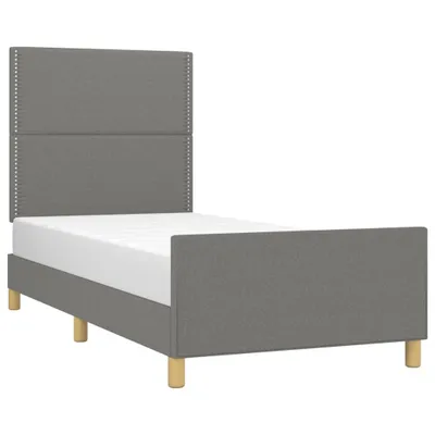 Produktbild von Bettgestell ohne Matratze Dunkelgrau 90x200 cm Stoff