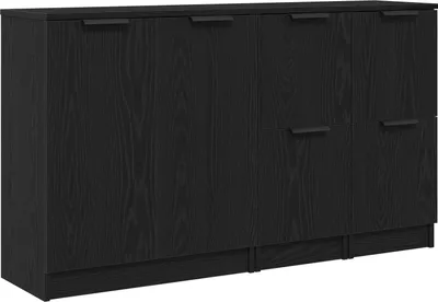 Image de vidaXL, meuble de rangement avec 3 tiroirs, imitation chêne noir, 120 x 30 x 70 cm