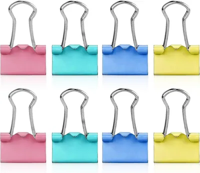Produktbild von Büroklammern 15 mm, 100 Stück, bunte Metall-Mini-Faltklammern, zur Organisation