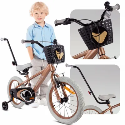 Produktbild von Sun Baby Verdant Rowan Kinderfahrrad Jungen Fahrrad Stützräder 12 14 16 Zoll ab 4-6 Jahre BMX Kinder Fahrrad (16 Zoll,cappuccino)