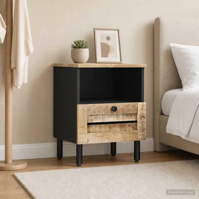 Immagine prodotto di vidaXL Comodino naturale 40 x 33 x 46 cm in legno massiccio di mango