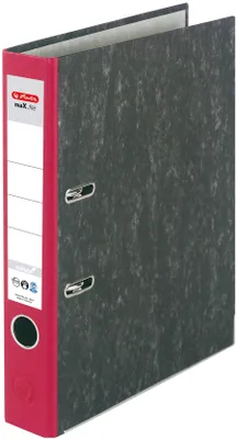 Produktbild von herlitz 5141304 maX.file nature Ordner rot marmoriert Karton 5,0 cm DIN A4