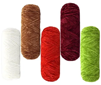Produktbild von Samtig Babywolle Chenille Garn 500g (5x100g) Kuschelweich Plüschwolle zum Stricken & Häkeln