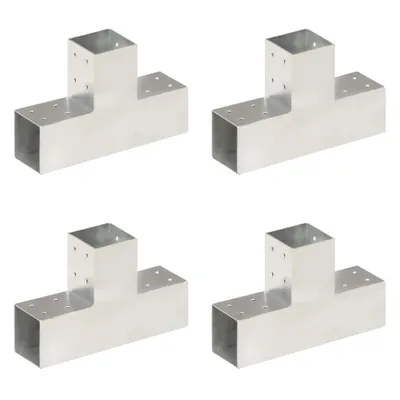 Image de vidaXL Connecteur de poteau 4 pcs. Forme T Métal galvanisé 81 x 81 mm