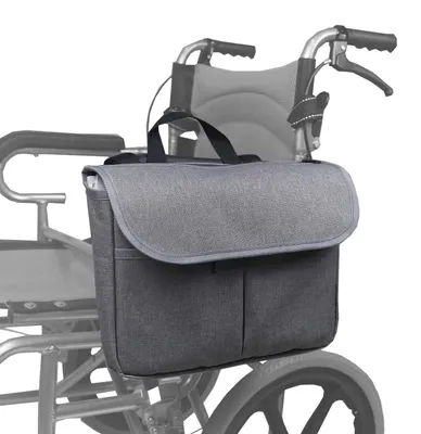 Immagine prodotto di Omgoods - Borsa laterale grande per sedia a rotelle, con tre scomparti