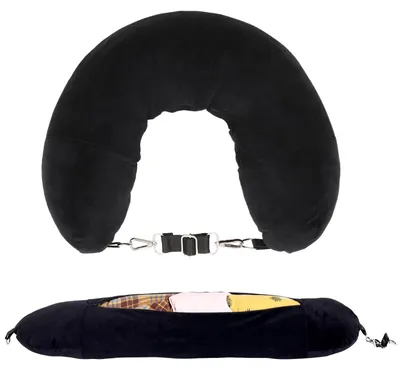 Imagen del producto de Almohada de viaje plegable con espacio de almacenamiento para ropa