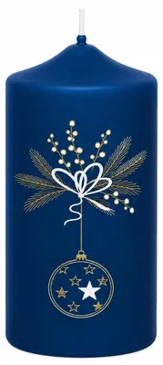 Produktbild von Adventskerzen Bala in Samtlook Midnight Blue 12 x 6 cm, 4er Set