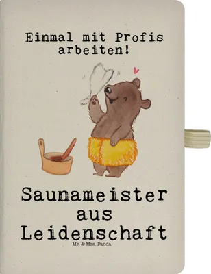 Produktbild von Mr. & Mrs. Panda Notizbuch A4 Kariert Saunameister Leidenschaft - Transparent - Geschenk, Journal, Tagebuch, Adressbuch, Skizzenheft, Schreibbuch